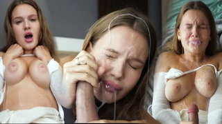 My Boyfriend's Back from the Army. Triple Cumshot and I'm Covered in Cum. Vir...