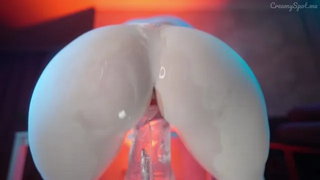 Transparent Dildo & Fuckmachine Destroy My Pussy in Ripped Yoga Pants  Inten...