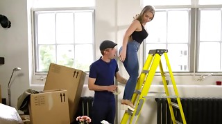 Busty hottie cheats on spouse with magnificent neighbor