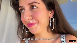 Public pickup - Fuck-fest for money with a luxurious lady, agreed to walk with sperm on her face - Cumwalk