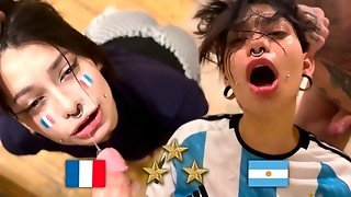 Argentina Campeón del Mundo, Hincha se folla a Francesa Después de la FINAL - Meg Perverse