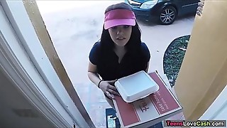Hot pizza dame does kinky things for money