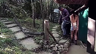 Lumberjacks have they captured girls. The first victim. Part 2. She suffers blindfolded, while he paddling her perfect ass, and fucks her in handcuffs.