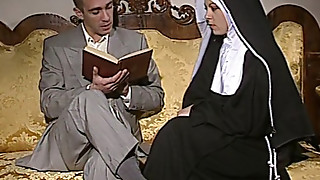 Bashful Nun gets her ass fucked and face spermed